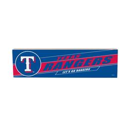 Evergreen Enterprises - Texas Rangers 5" x 18" Shadow Logo Wood Mantle Sign - Multicolor