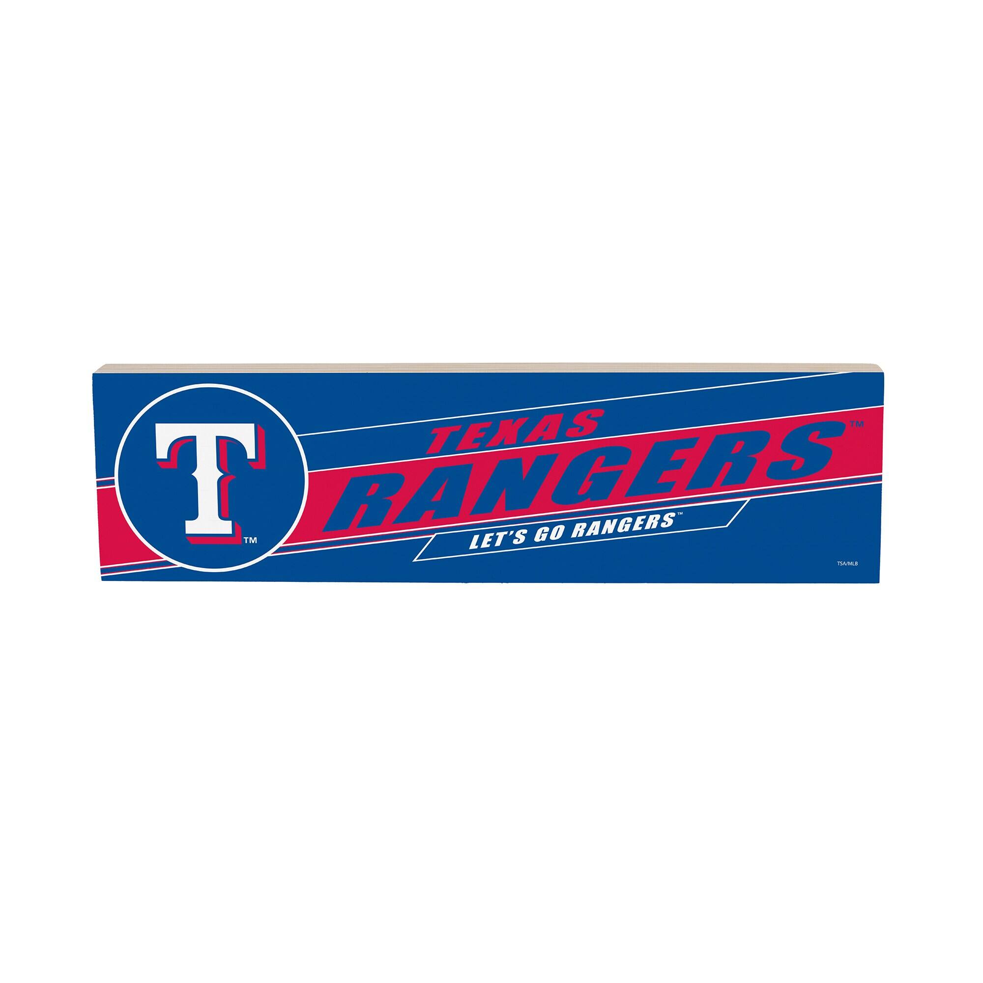 Texas Rangers 5" x 18" Shadow Logo Wood Mantle Sign