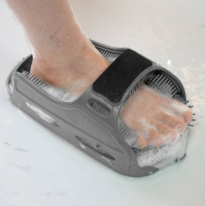Front. Aukfa - Shower Foot Scrubber, Non-Slip Foot Washer Slipper Care for Exfoliating and Cleaning.