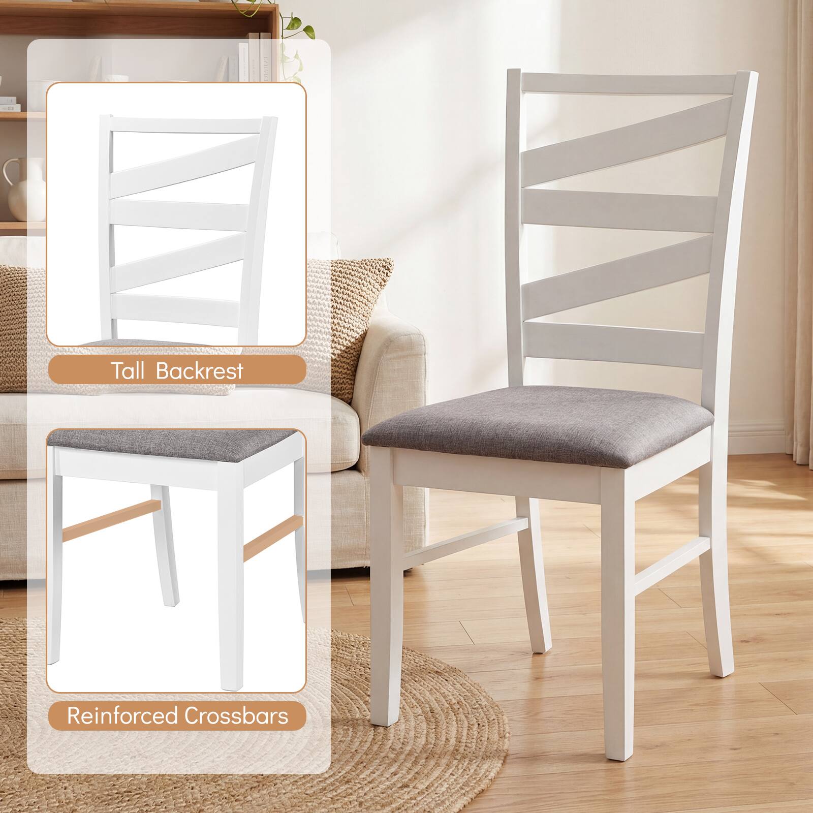 Tall Backrest  
Reinforced Crossbars