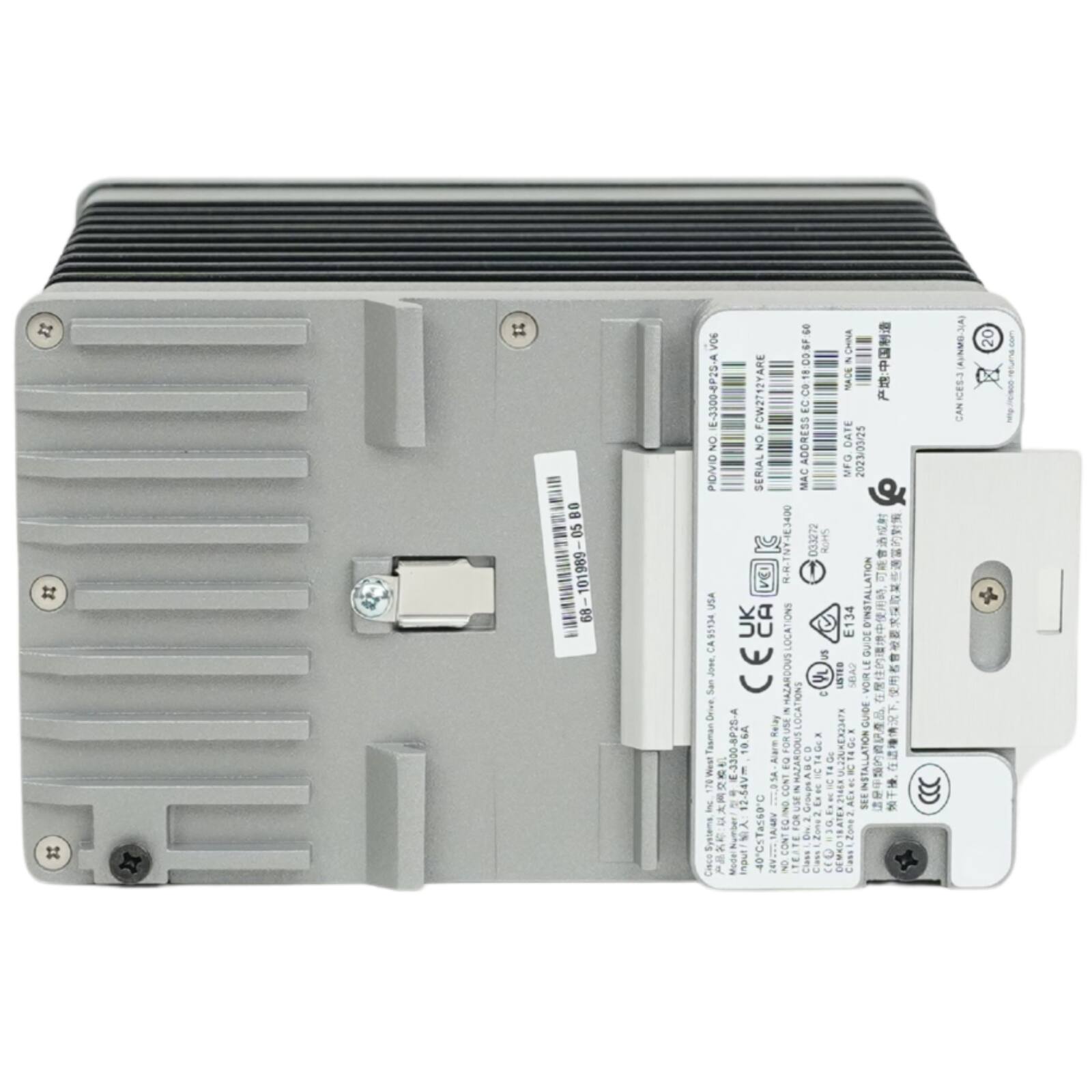 I = 80 50 101989 68 S B0 CHINA 1905  
- = C9.1 1W 003 FCW2712YARE  
ON ADDRESS DATE PIDVVID SERIAL MFG 2023/03/25 MAC C N-N-TNY-3400  
200 SHON M CA91134 USA UK CA LOCA ONS E134  
DED'INSTALLATION S Ho CE LITES SEA2 SAOWY7Y VL VORLE 3  
NOIYOOT GUBE SOCC 10.64  
Reat 9CO O1 E INSTALLATION I  
I 3 V 5 IBY Ruatang  
Zons I CONT I undu NO I CO 20  

POWER NO: 3-AP04P-156  
SERIAL NO: CN2712717  
ADDRESS: EC  
MAC: 00:14:22:72:72:72  
MFG: 2023  
MODEL: VIG 2023  
E