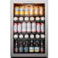 Ca'Lefort - Beverage Refrigerator,155 Can Mini Freestanding Beverage Fridge,3 color LED with Glass Door,for Home/Bar - Silver