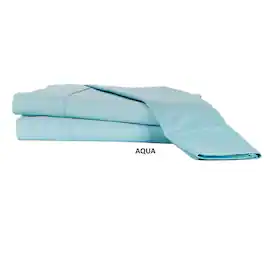 Castle Hill London - 310 Thread Count Cotton Sateen Sheet Set Deep Pocket - King - Aqua