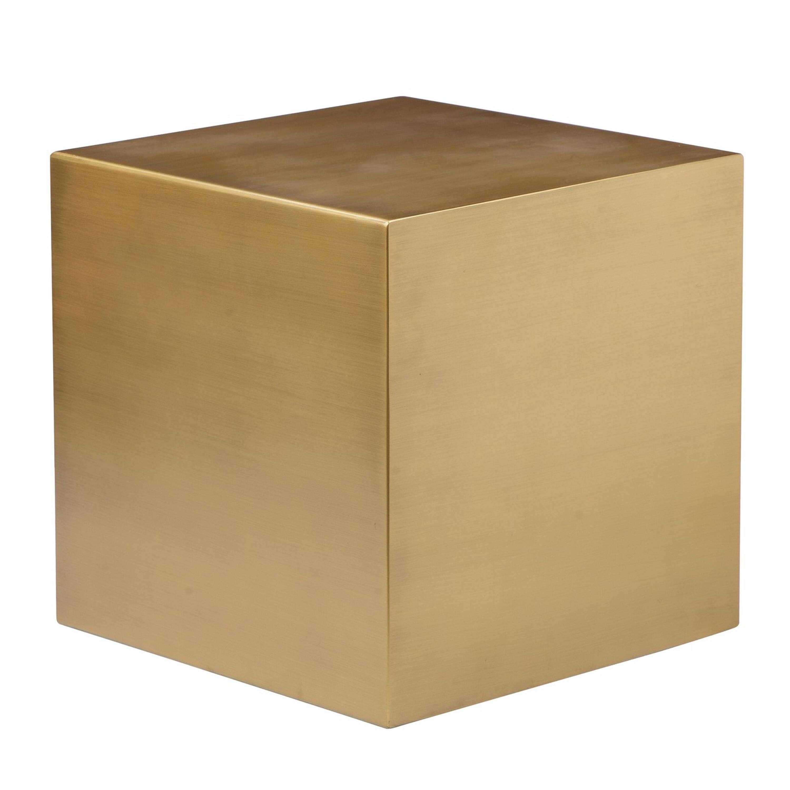 Manhattan Lane Side Table with Metal Block Cube Shaped, Small Brass ...
