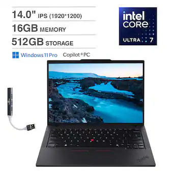 14.0" IPS (1920*1200)
16GB MEMORY
512GB STORAGE
intel CORE ULTRA 7
Windows 11 Pro
Copilot+PC
ThinkPad