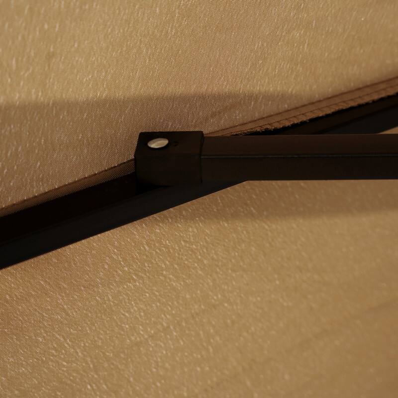 Alt View 5. LeisureMod - Willry Solar Powered Patio LED Umbrella with Crank and Powder Coated Metal Frame - Beige.