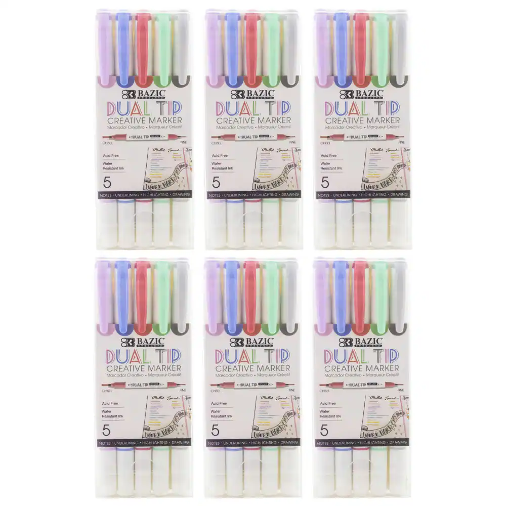 8 BAZIC DUAL TIP CREATIVE MARKER  
Marcado Creativo  
Marqueur Créatif  
Morcador Creativo  
Morqueur Créatif  
BAZIC DUAL TIP CREATIVE MARKER  
Morcador Creativo  
Marqueur Créatif  
BAZIC DUAL TIP CREATIVE MARKER  
Morcador Creativo  
Marqueur Créatif  
BAZIC DUAL TIP CREATIVE MARKER  
Morcador Creativo  
Marqueur Créatif  
BAZIC DUAL TIP CREATIVE MARKER  
Morcador Creativo  
Marqueur Créatif  
BAZIC DUAL TIP CREATIVE MARKER  
Morcador Creativo  
Marqueur Créatif  
BAZIC DUAL TIP CREATIVE MARKER  
Morcador Creativo  
Marqueur Créatif  

CHEL  
Acid Free  
Water  
Resistant Ink  

5  
NOTES - UNDERLINING - HIGHLIGHTING - DRAWING  

Water resistant  
5 LURE NOTES UNDERLINING HIGHLIGHTING DRAWING