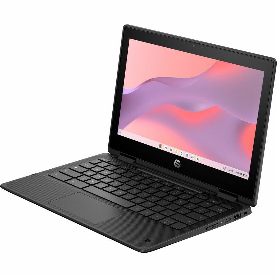 Alt View 3. HP - HP Fortis Flip G1m 11.6" Touchscreen Convertible 2 in 1 Chromebook - HD - Octa-core (ARM Cortex A76 + Cortex A55) - 32 - Black.