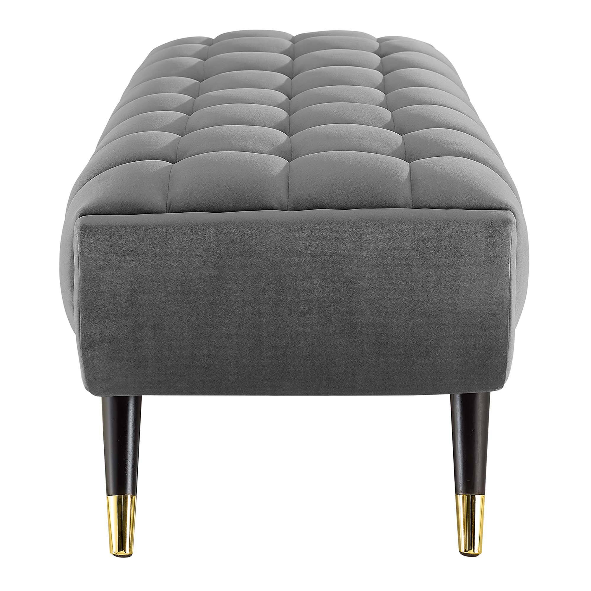 Alt View 2. Modway - Adept 60" Performance Velvet Bench by Modway - Gray.