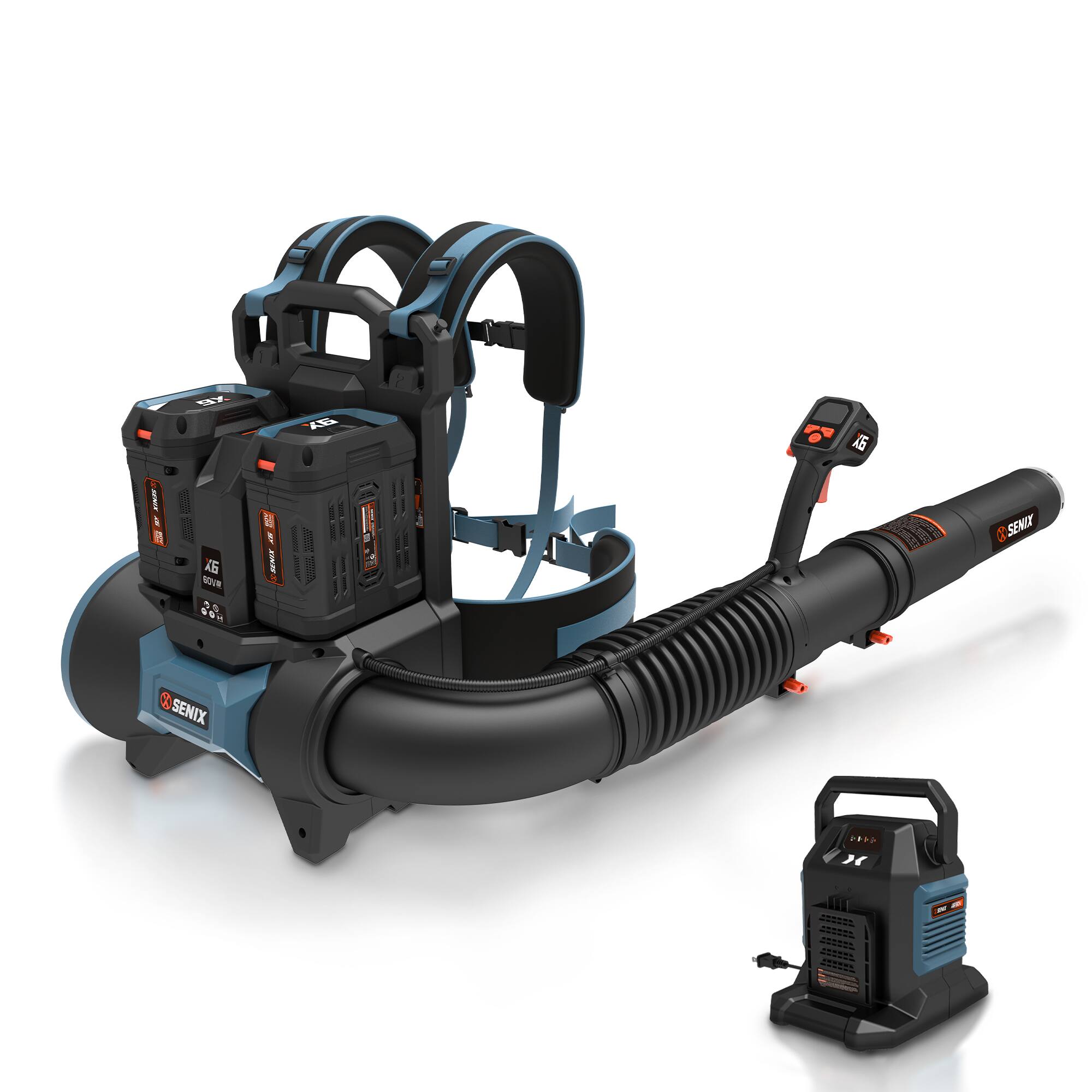 SENIX X6 60V Max* Cordless Backpack Blower, Brushless (2 60V 6.0Ah