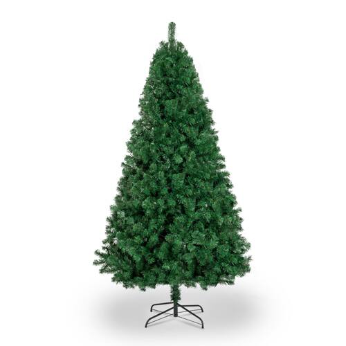 Winado - 7 FT LED Pre-lit Half Christmas Tree Artificial Tree with 8 Flash Mode Lights for Holiday - Green