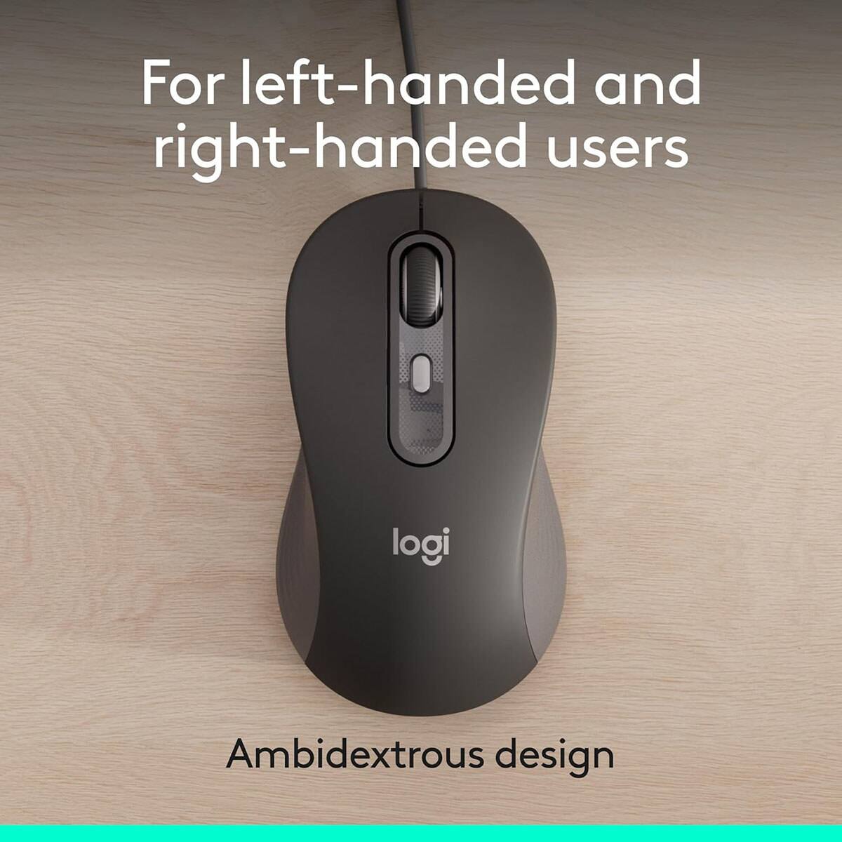 For left-handed and right-handed users: Logi Ambidextrous design