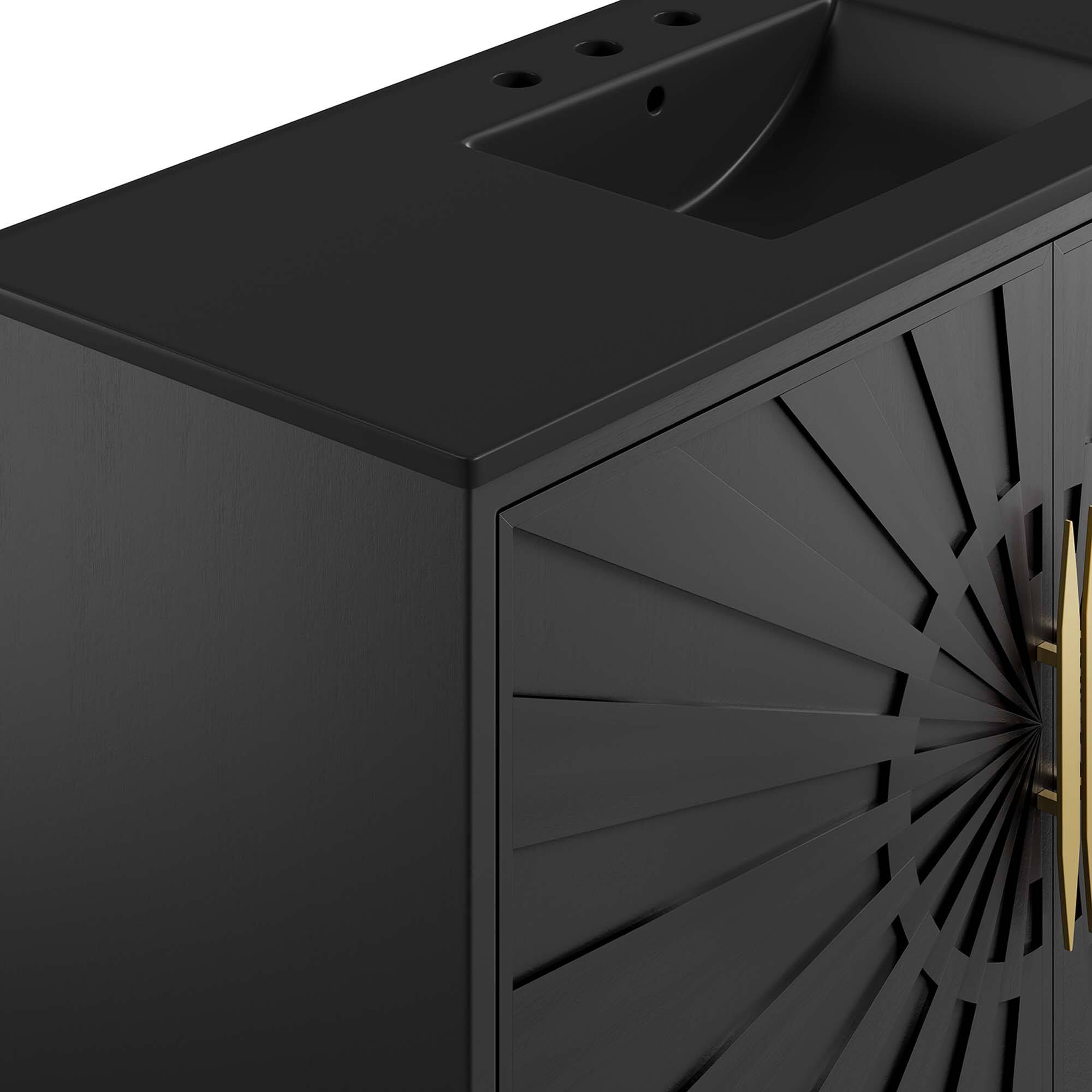 Alt View 7. Modway - Awaken Bathroom Vanity Basin Included by Modway - Black Black.