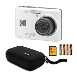 Kodak - PIXPRO FZ45 Friendly Zoom Digital Camera and Travel Case Bundle - White