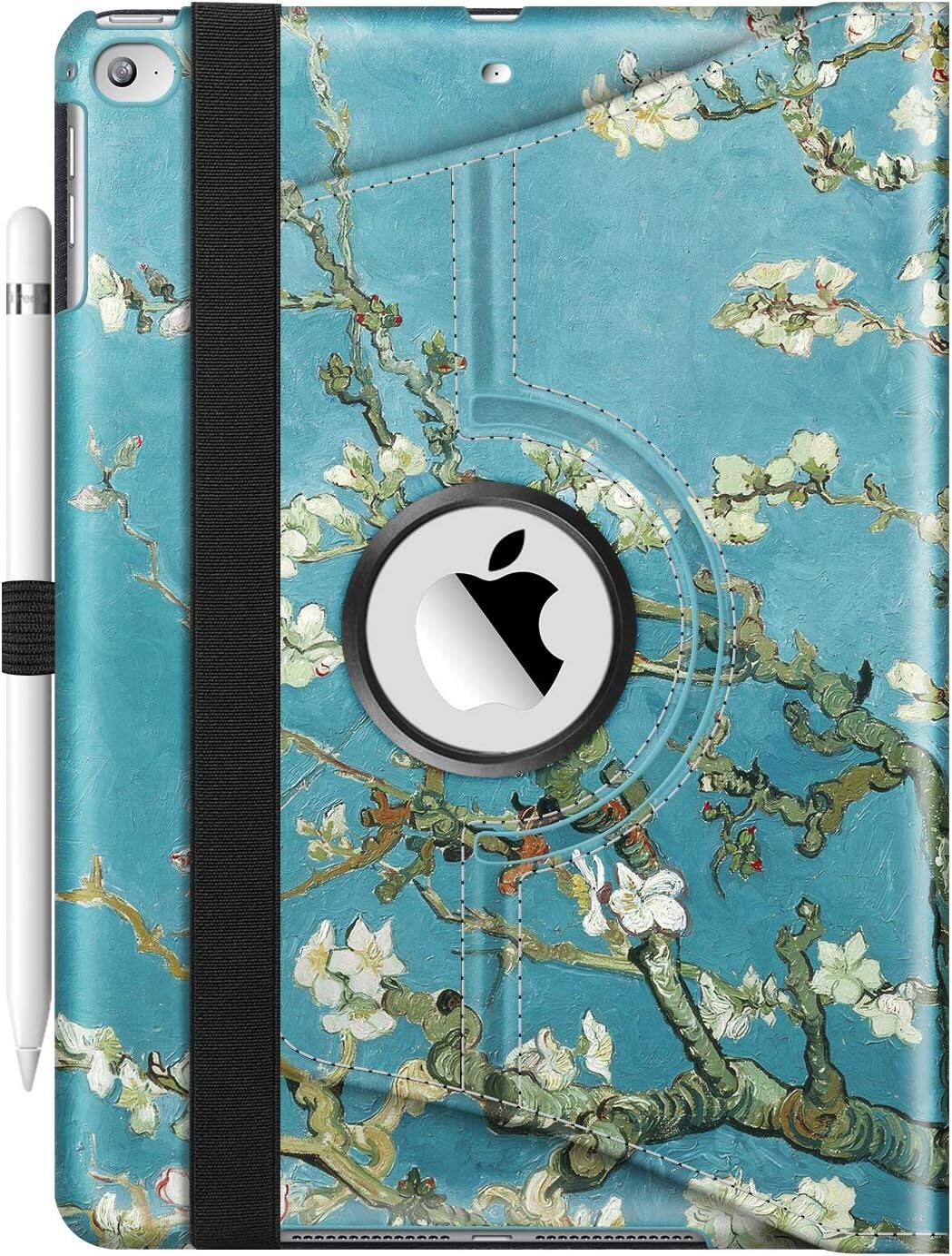 Alt View 5. Fintie - Rotating Case for iPad 6th / 5th Generation 9.7", iPad Air 2 & Air 1 360° Swivel Stand, Portrait & Landscape Viewing - Blossom.