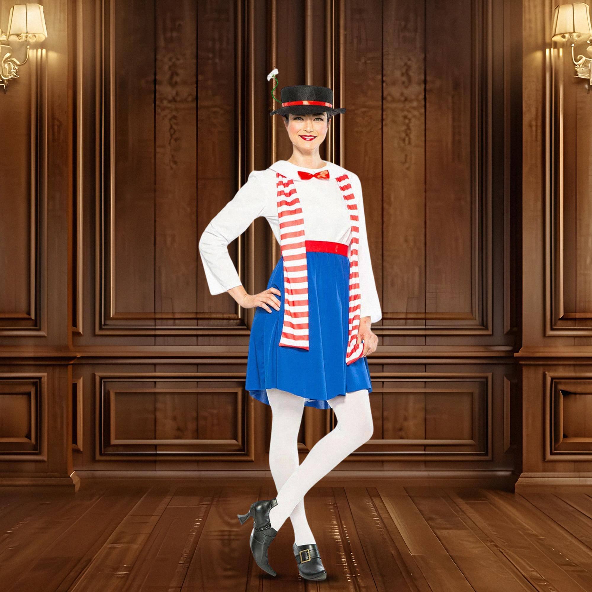 Alt View 2. Seeing Red - English Nanny Poppins Adult Costume - X-Small - Blue.