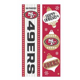 Evergreen Enterprises - San Francisco 49ers 47" Double Sided Christmas Leaner Fan Sign - Multicolor