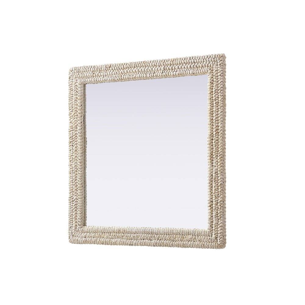 Alt View 1. Elegant Decor - Rectangle Cornhusk Mirror 36x36 in Linen White - Linen White.
