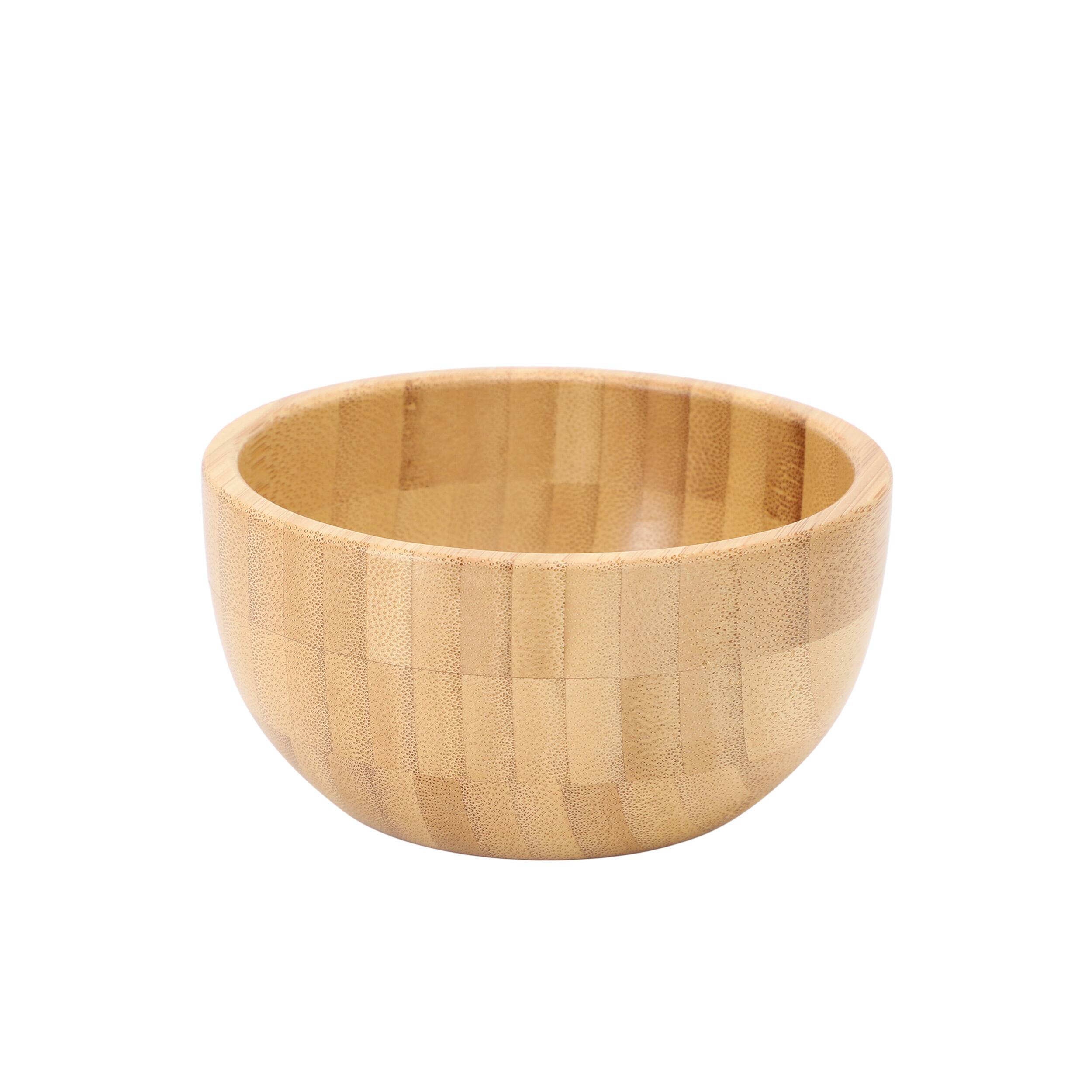 Alt View 5. MegaChef - MegaChef 4 Piece 4.75 Inch Bamboo Wood Salad Bowl Set - Light Brown.