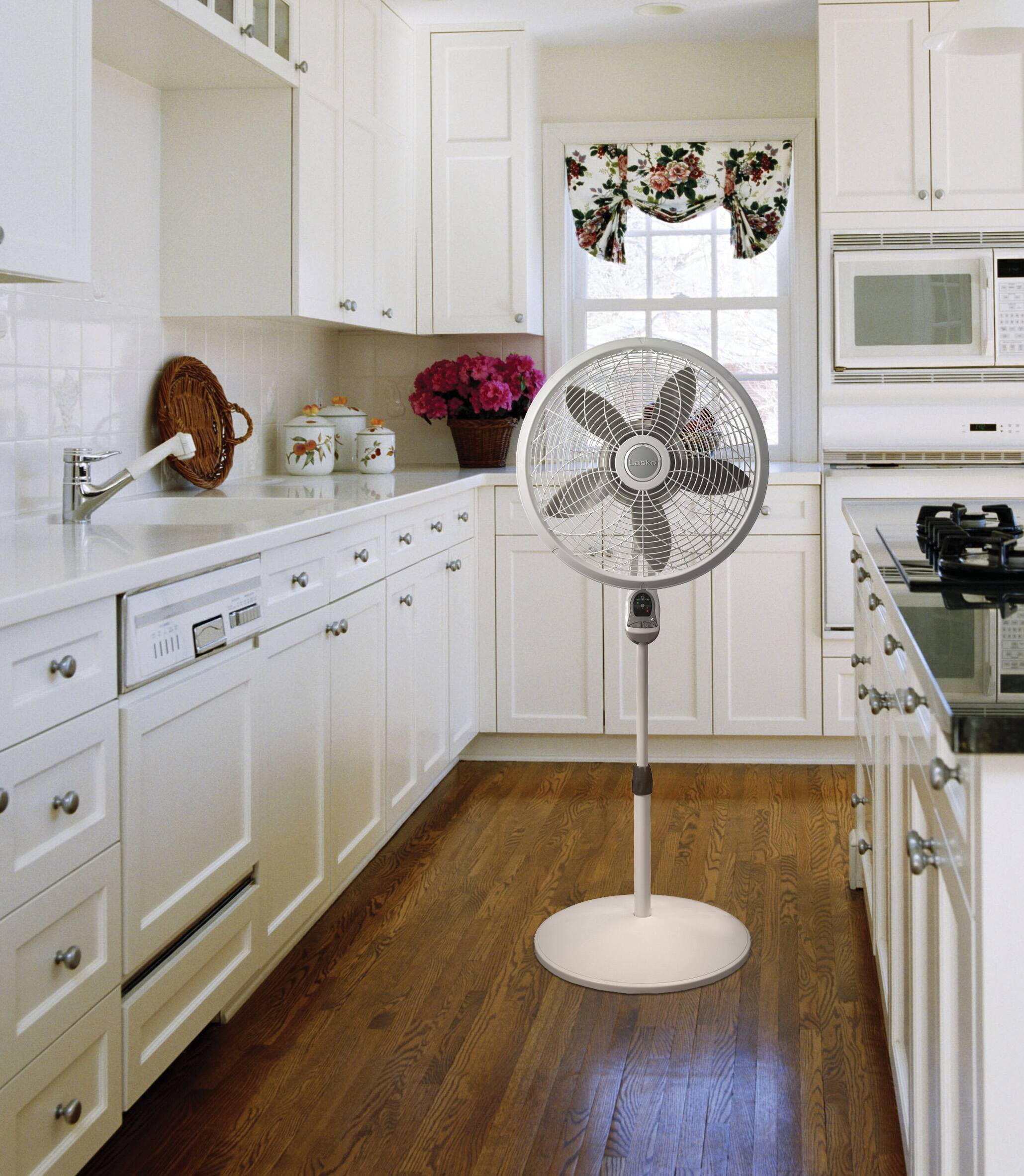 Alt View 5. Lasko - Lasko 18" 3-Speed Elegance and Performance Oscillating Pedestal Fan with Remote - White.