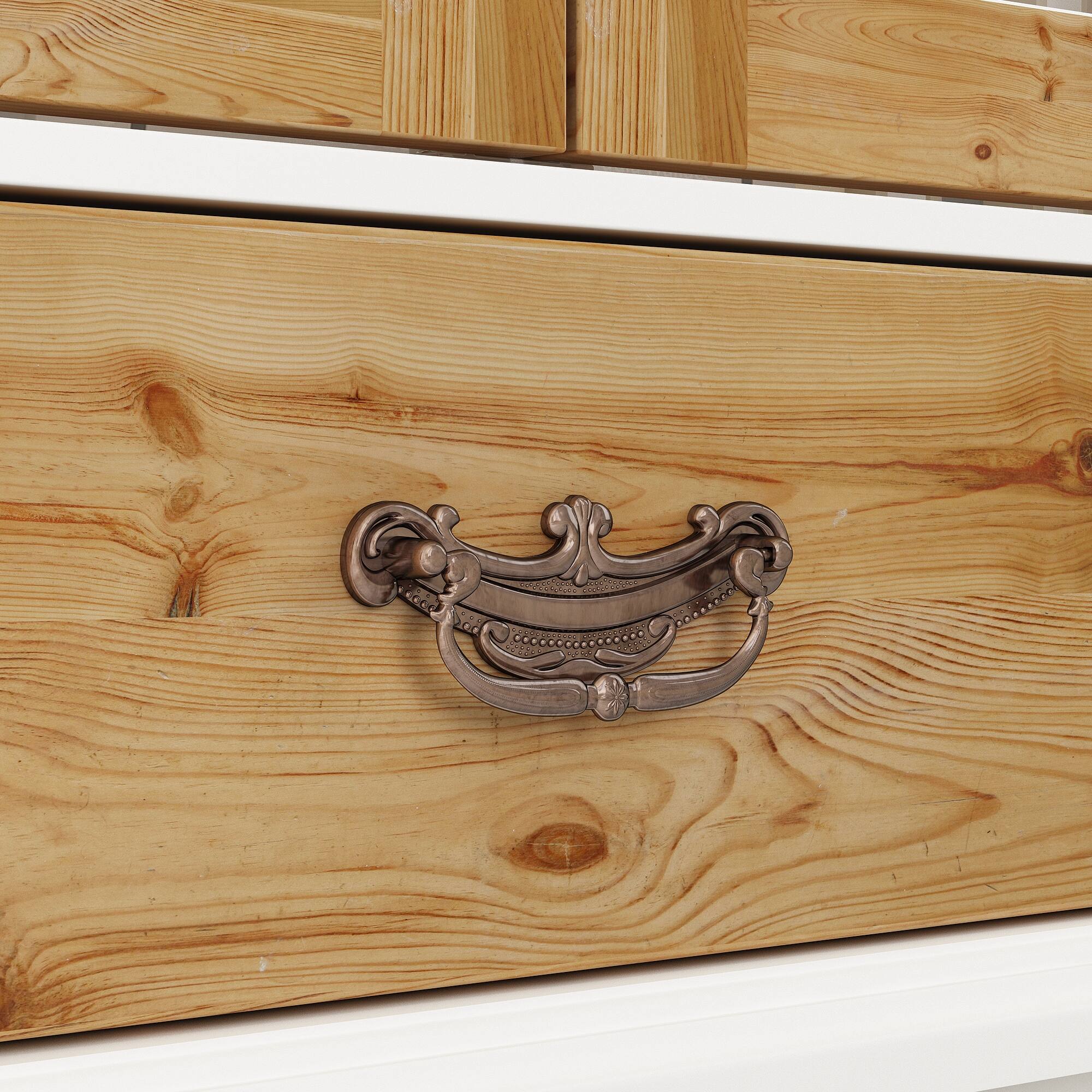 Alt View 10. FUFU & GAGA - FUFU&GAGA Carved Glass - Door Sideboard: Vintage Storage, Mixed - Material, Multi - Drawer - White.