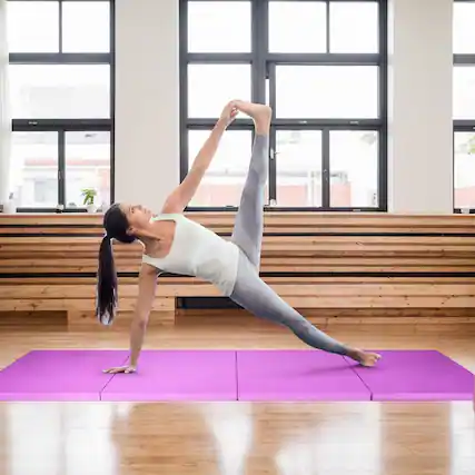 Front. Kadyn - Gymnastics Mat, Exercise Tumbling Mat,8 x 4 Feet Folding Gymnastics Tumbling Mat-Purple - Purple.