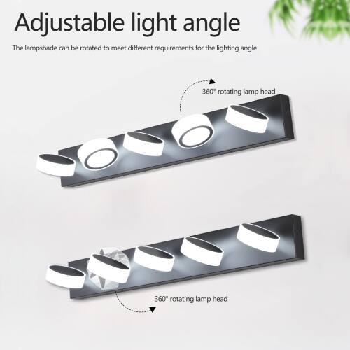 Adjustable light angle  
The lampshade can be rotated to meet different requirements for the lighting angle  
360° rotating lamp head