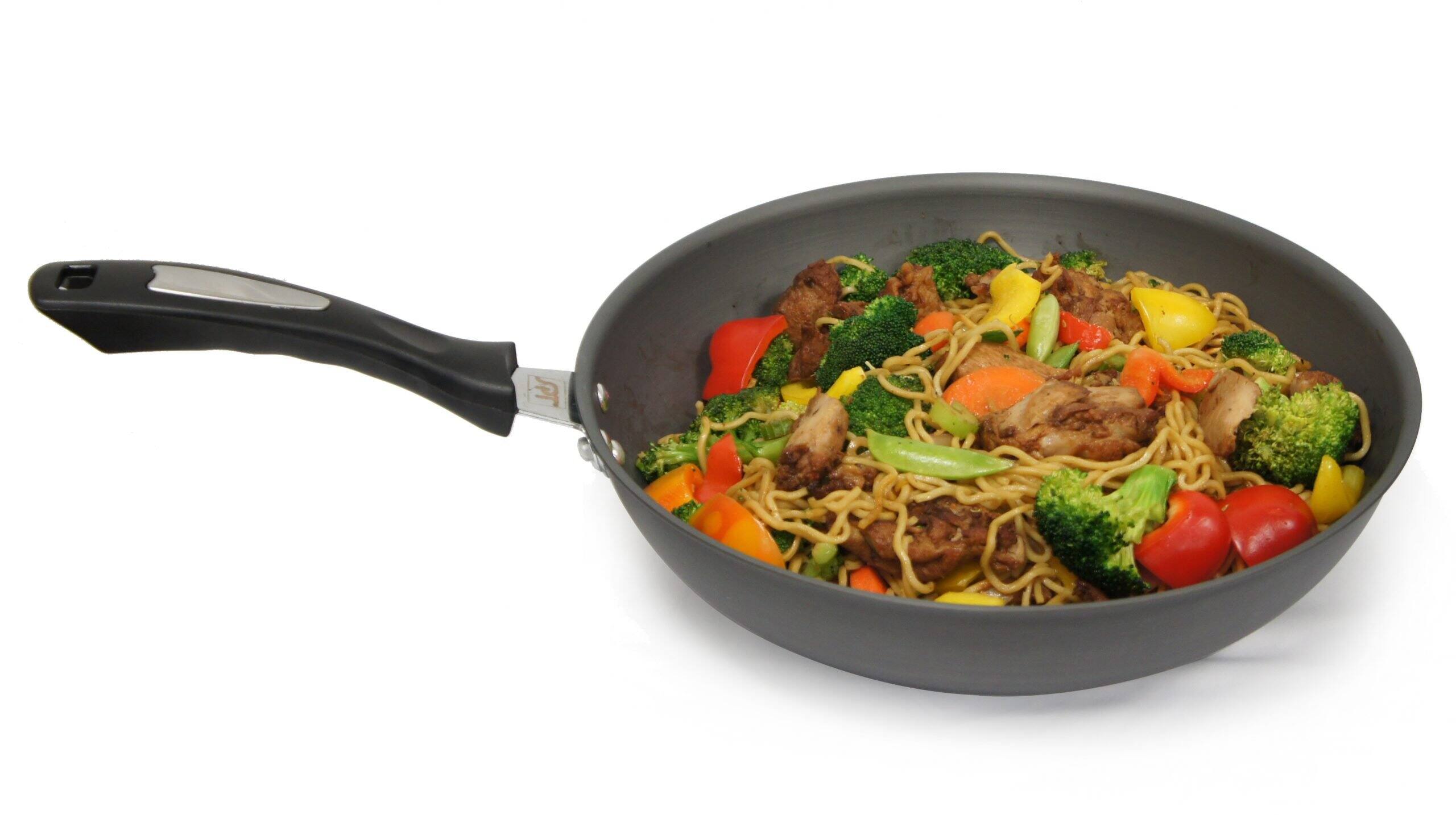 Alt View 1. SPT - 12″ Hard-Anodized Wok - Black.