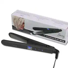 Sassy - 1” Titanium Flat Iron, Adjustable Heat Hair Straightener with Ion Generator - Black