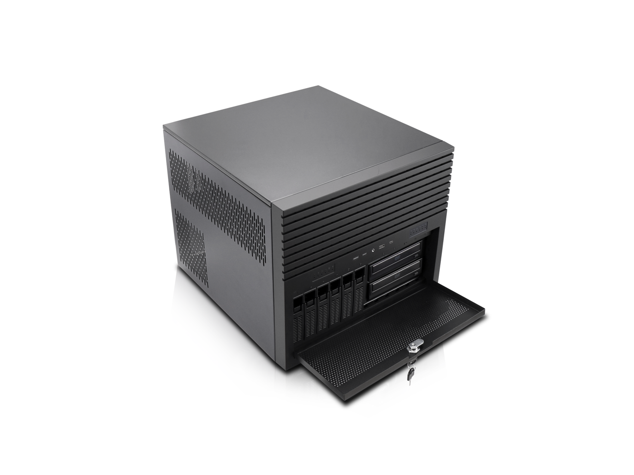 Alt View 7. Rosewill - Rosewill HEARTH NAS Chassis | 6x3.5"/6x2.5" Hot Swap | E-ATX | 5x120mm PWM Fans | USB 3.2 Type-C | Home Server - Black.