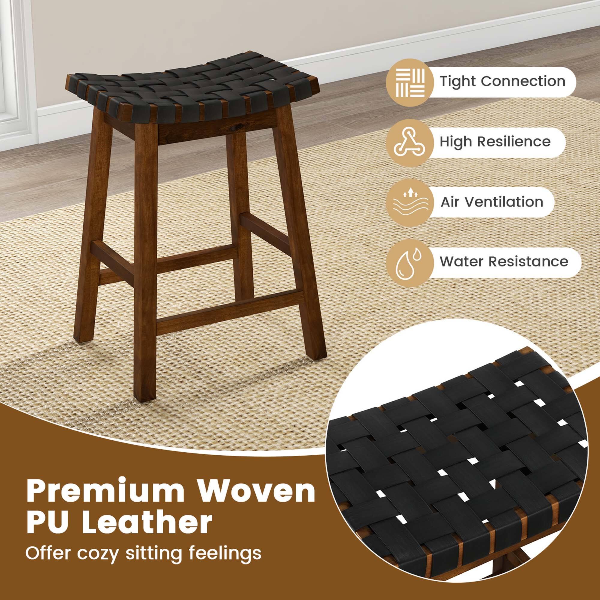 Costway Woven Saddle Stools Set of 2 25.5