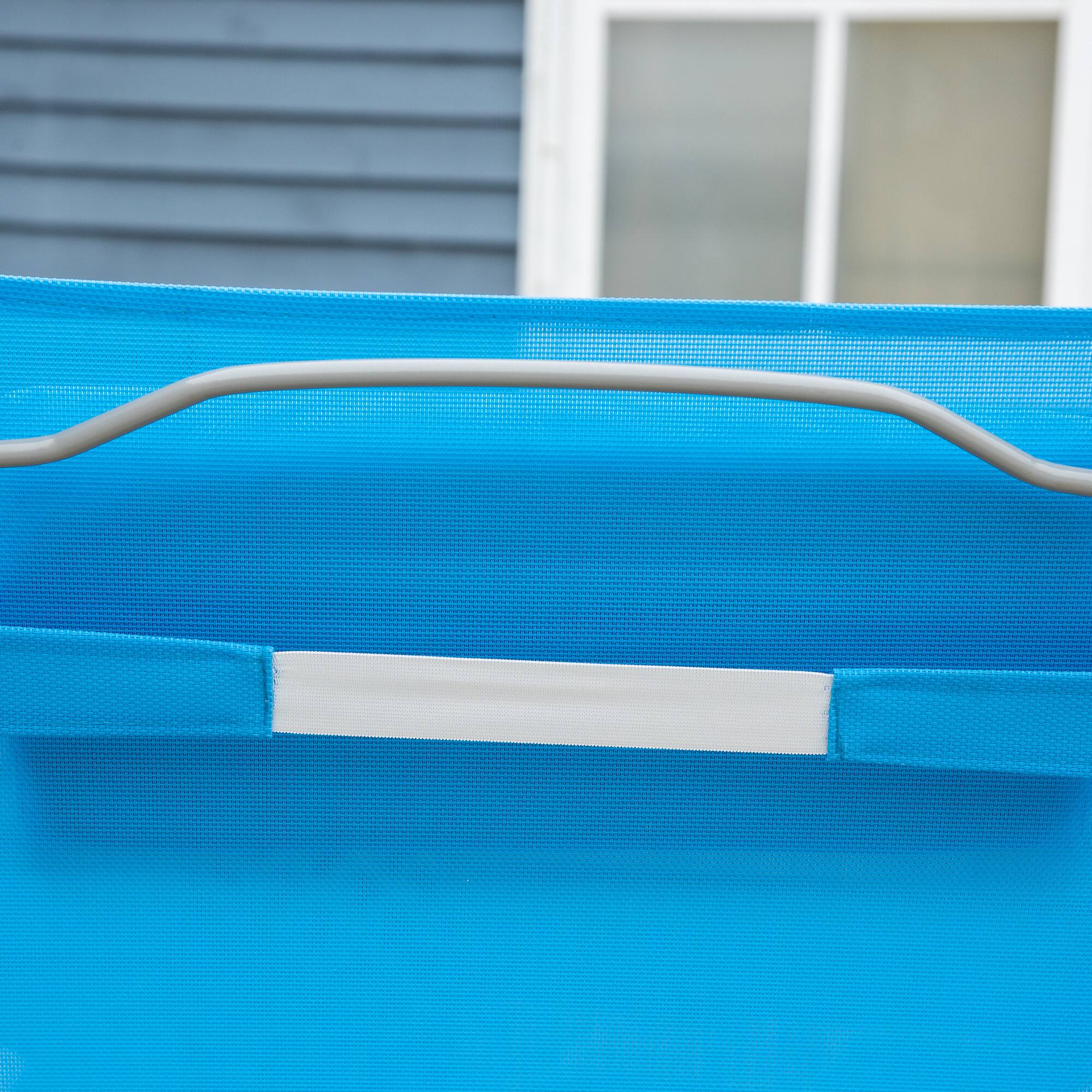 Alt View 8. Outsunny - Outdoor Folding Lounge Chair, 7-Position Adjustable Zero Gravity Lounge Chair with Pillow - Light Blue.