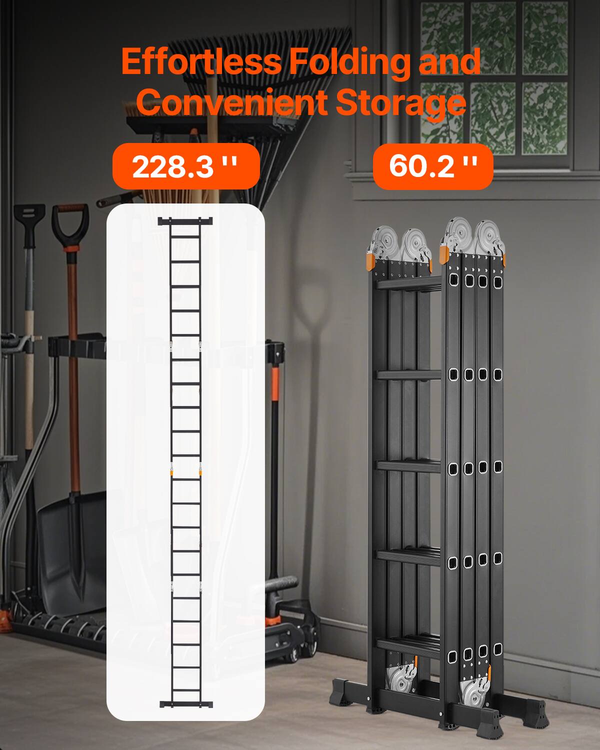 Effortless Folding and Convenient Storage  
228.3"  
60.2"