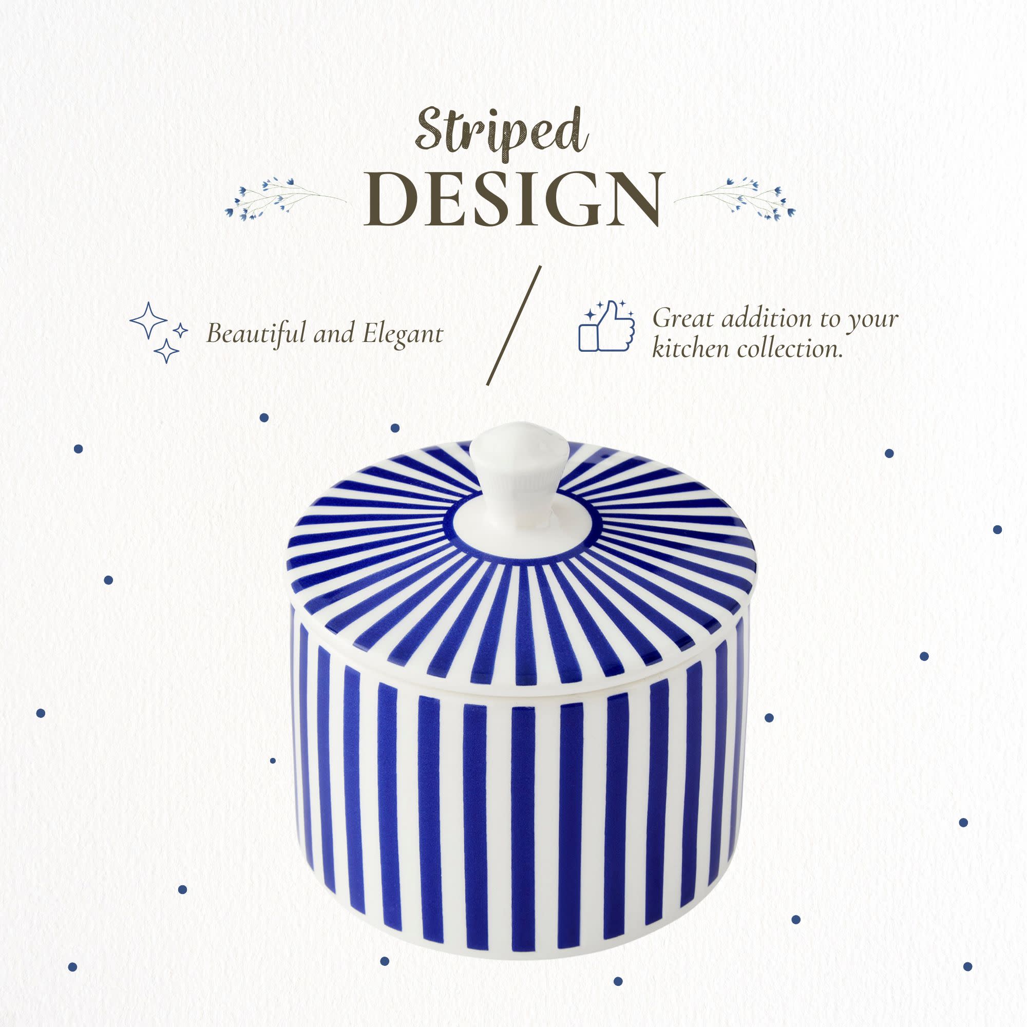 Striped DESIGN / Beautiful and Elegant / Great addition to your kitchen collection.