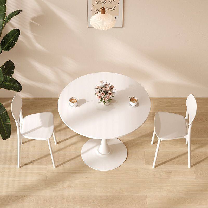 Alt View 2. PexFix - 31.5" Minimalist Round Dining Table, Space-Saving Coffee Table for Kitchen & Living Room - White.