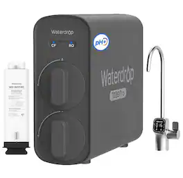 Waterdrop - G5P700A-Pro Alkaline Mineral pH+ Reverse Osmosis Dual Flow Water Filtration System, Extra RG17-RO Filter - Black