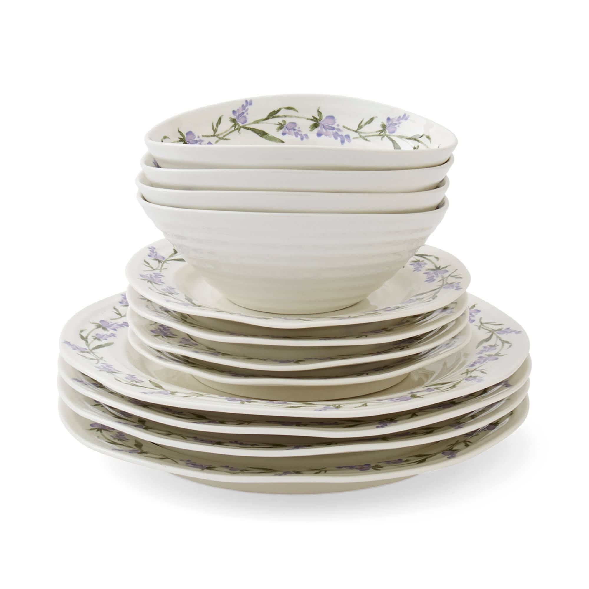 Left. Portmeirion - Portmeirion Sophie Conran Lavandula 12-Piece Dinnerware Set - White.