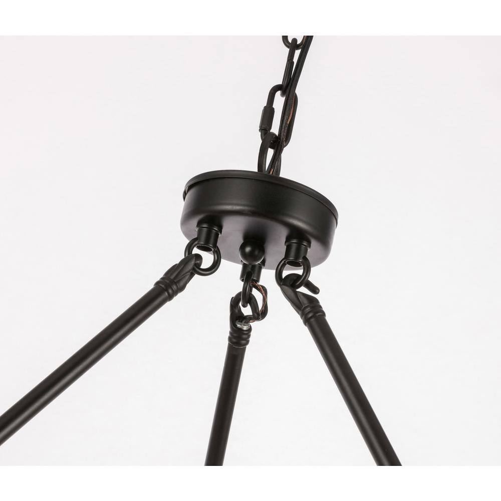 Left. Living District - Maine 6 light Black chandelier - Black.