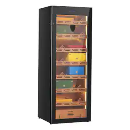 VEVOR - Electric Humidor, 288L, 1700 Counts Electric Cigar Humidor Cabinet, Constant Humidity & Temperature Control, 7 Layers - Black
