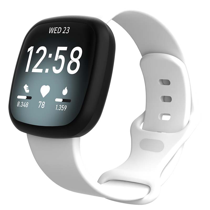 StrapsCo - Active Band Silicone Rubber Watch Strap For Fitbit Versa 4 (Short-Medium) - White price history on PriceWatchPro