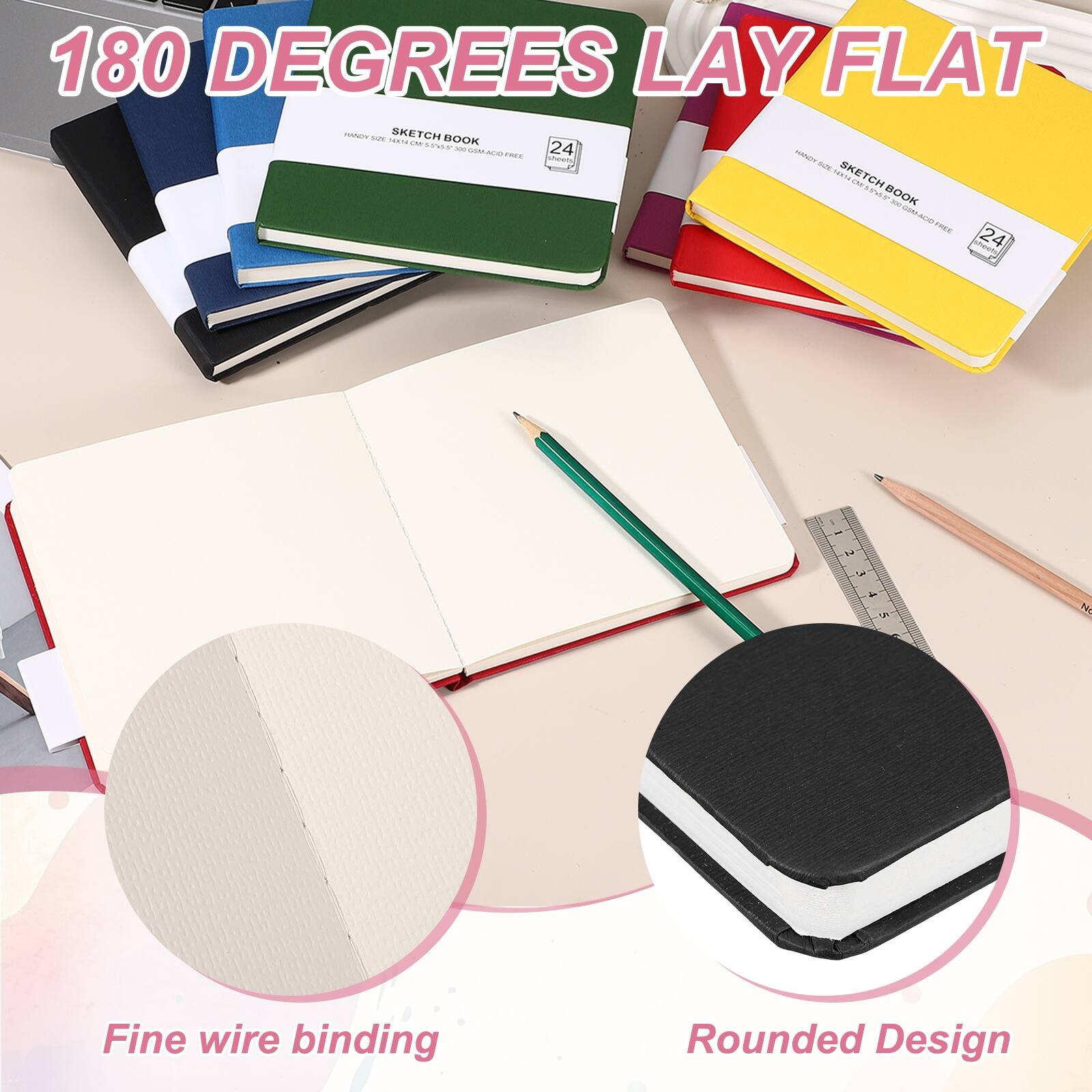 180 DEGREES LAY FLAT

SKETCH BOOK

Fine wire binding

Rounded Design