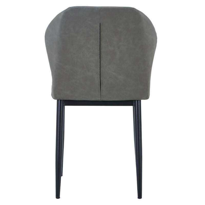 Alt View 5. LeisureMod - Mosaic Modern Fabric Upholstered Side Dining Chair with Accent Diamond Stitched Backrest and Metal Legs - Olive Green.
