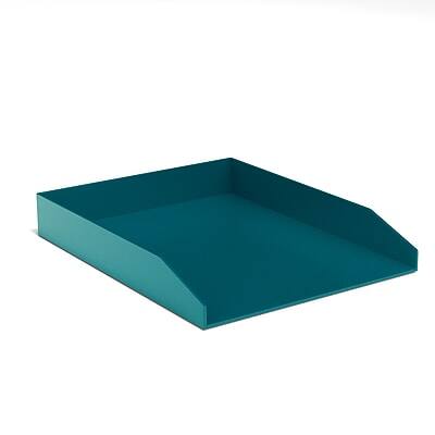 Alt View 1. TRU RED - Front Load Stackable Plastic Letter Tray - Teal.
