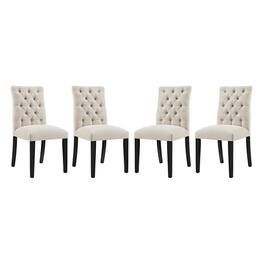 Duchess Fabric Dining Chair Set of 4 by Modway - Brown
