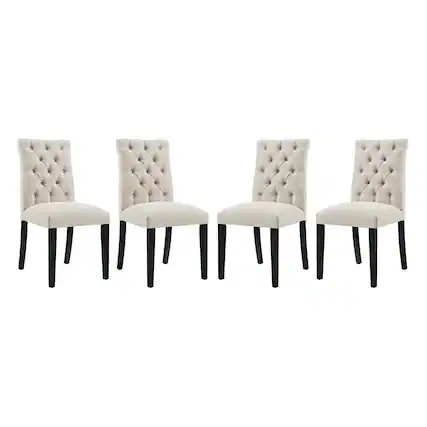 Front. Modway - Duchess Fabric Dining Chair Set of 4 by Modway - Brown.
