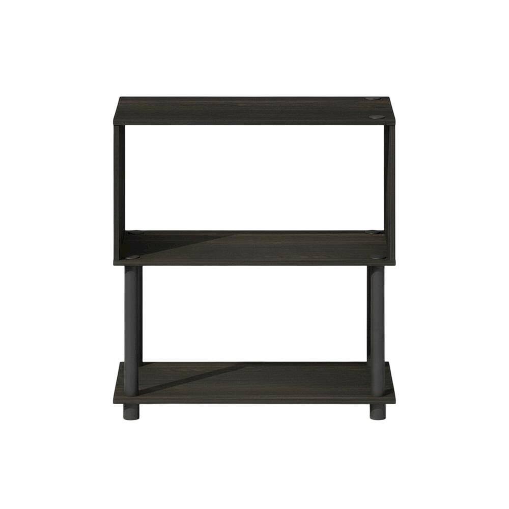Back. FurniFact - Engineered Wood Bookcase with Shelving for Home Office and Living Room Storage - Espresso.