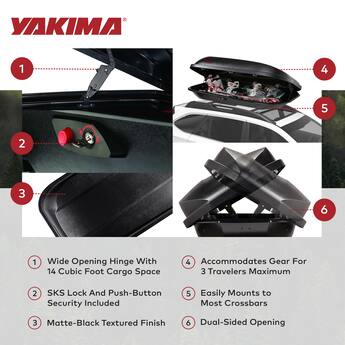 yakima space booster box Skybox 16 Cargo Carrier the RocketBox Pro 14 features quick Yakima SpaceBooster Rooftop Cargo Box