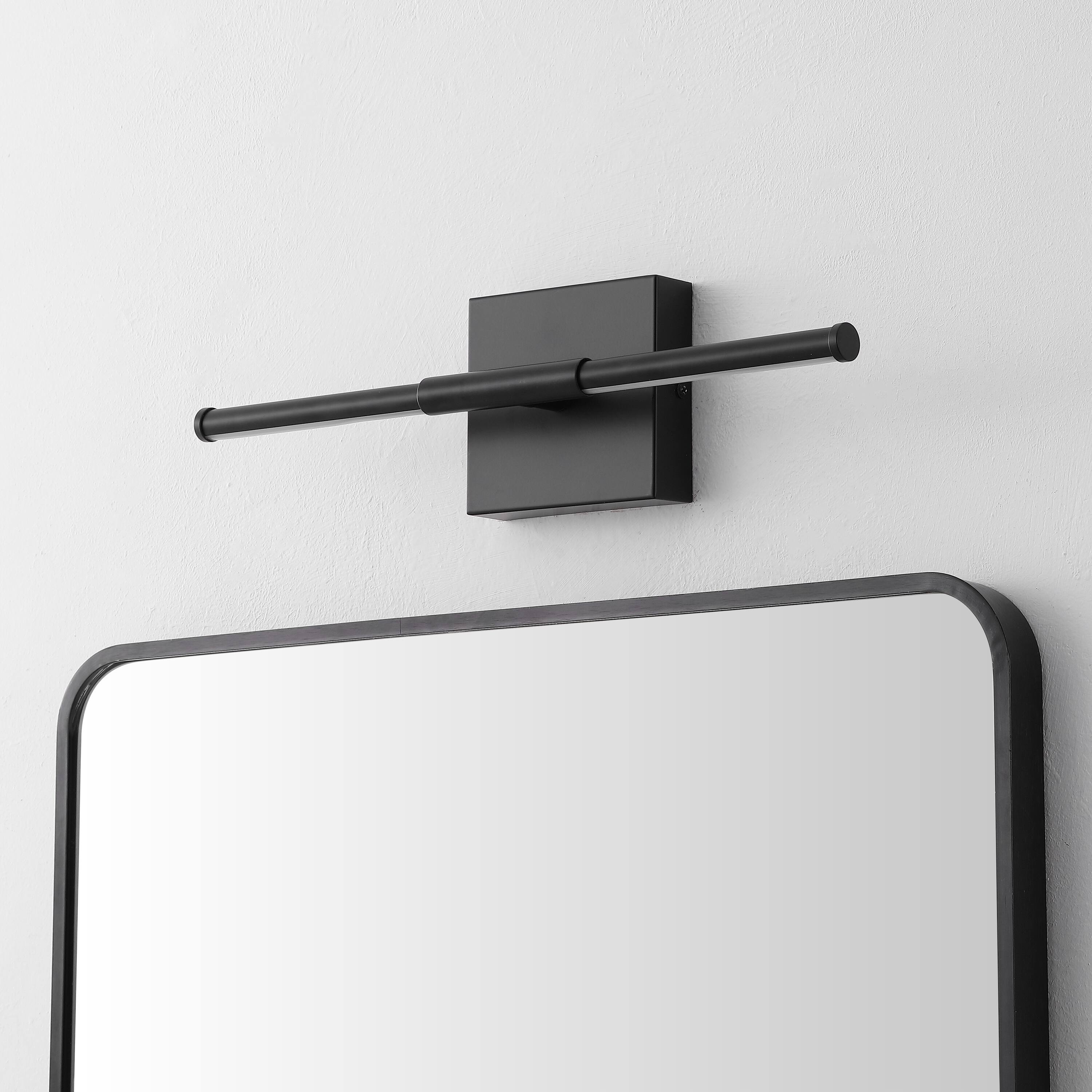Alt View 10. Jonathan Y - McKenna 16.25" Modern Minimalist Dimmable Integrated LED Metal Wall Sconce, Black - Black.