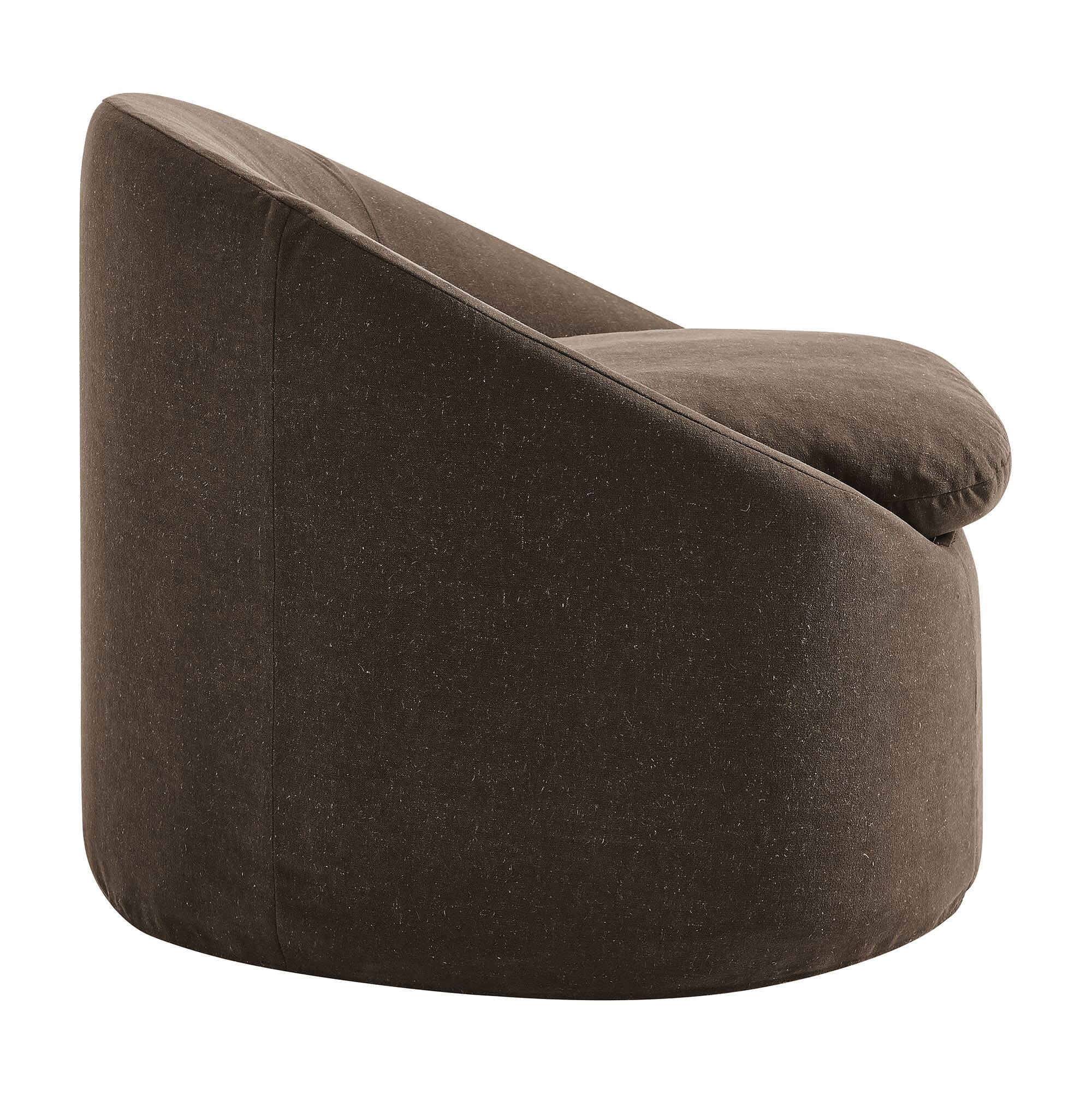 Alt View 2. Modway - Sadie Slipcovered Linen-Blend Round Accent Chair by Modway - Cocoa.