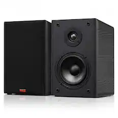 Front. Pyle - Pyle 5.25” 2-Way HiFi Home Theater Wired Bookshelf Speakers with Wall Mount Brackets (Black) - Black.
